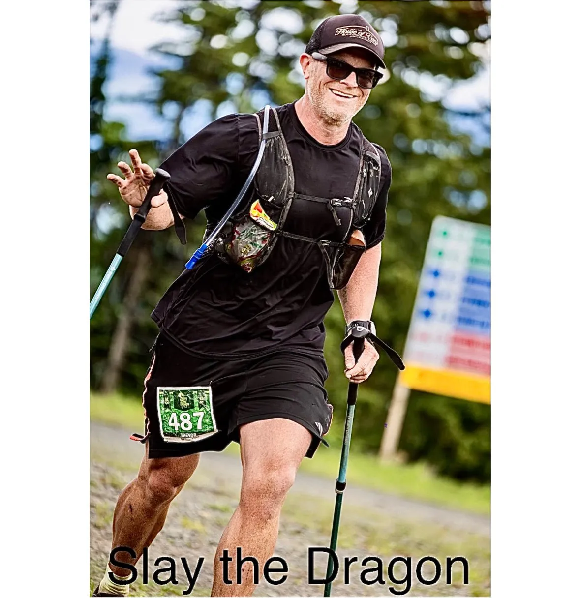 Trevor racing the Slay the Dragon Ultra Marathon on Silverstar Mountain