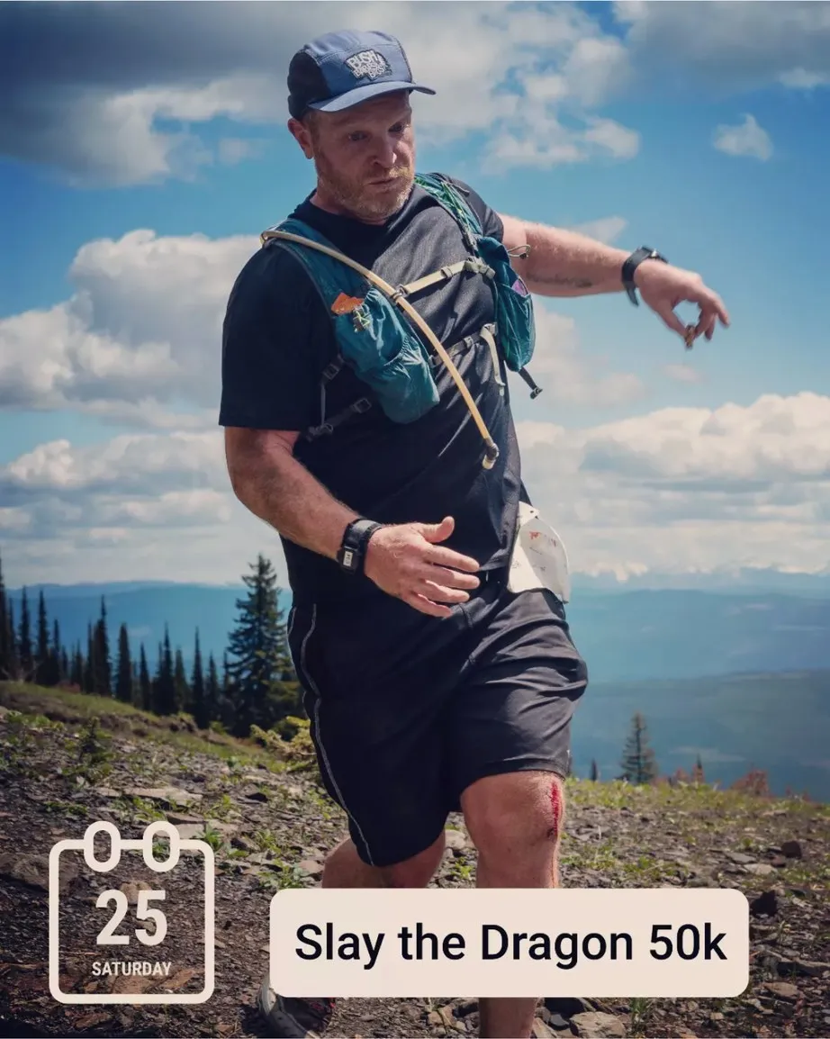Trevor on an exposed ridge during the Slay the Dragon 50k