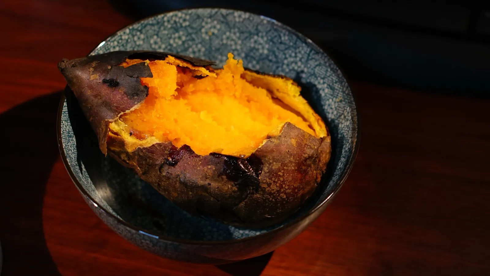 A roasted sweet potato